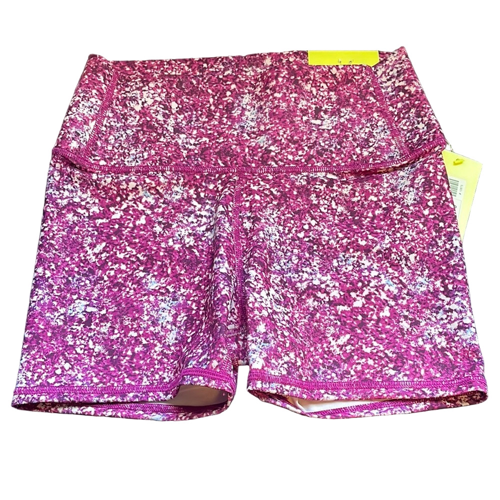 ALL IN MOTION Speckled Pattern Bike Shorts, Girls L (10/12), Purple White